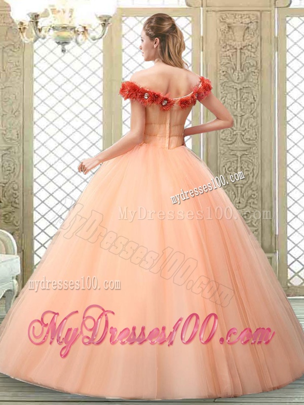 Pretty Off the Shoulder Quinceanera Dresses with Hand Made Flowers
