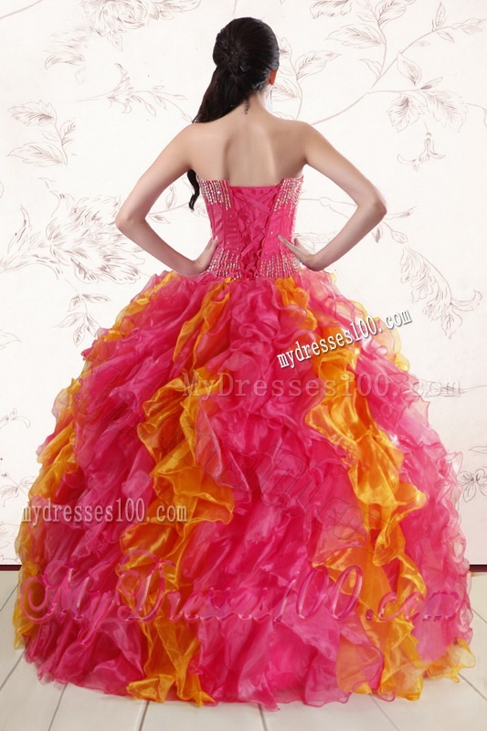 Inexpensive Beading Quinceanera Dresses in Multi color