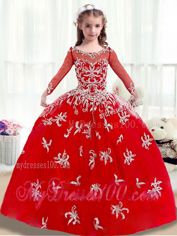 2016 Elegant Scoop Red Mini Quinceanera Dresses with Beading