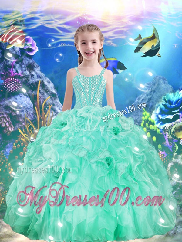 Beautiful Ball Gowns Straps 2016 Little Girl Pageant Dresses with Beading