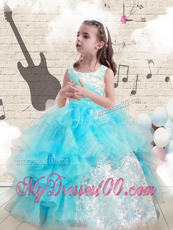 Fashionable Appliques and Ruffles Little Girl Pageant Dresses for 2016