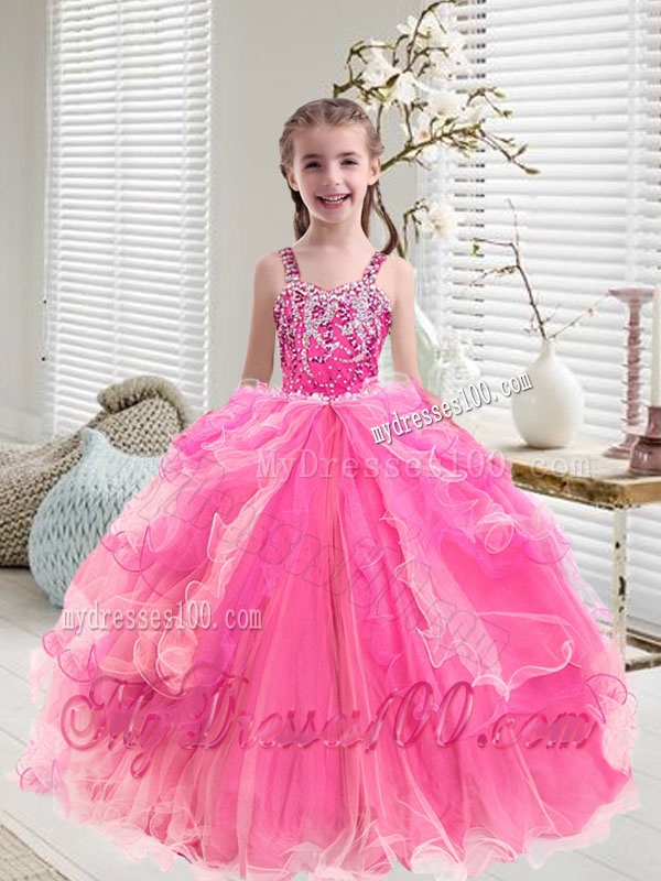 Modern Multi Color Little Girl Pageant Dresses with Ruffled Layers