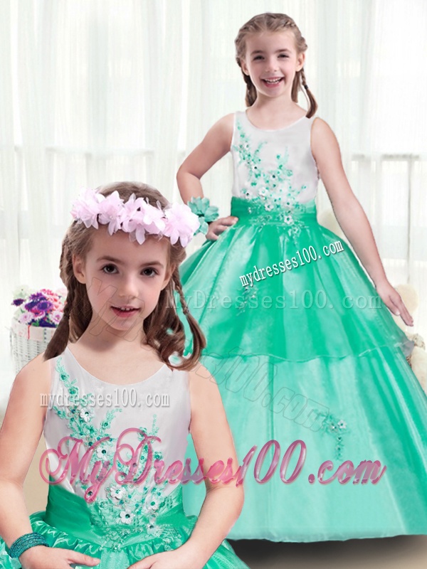 Modest Scoop Mini Quinceanera Dresses with Appliques