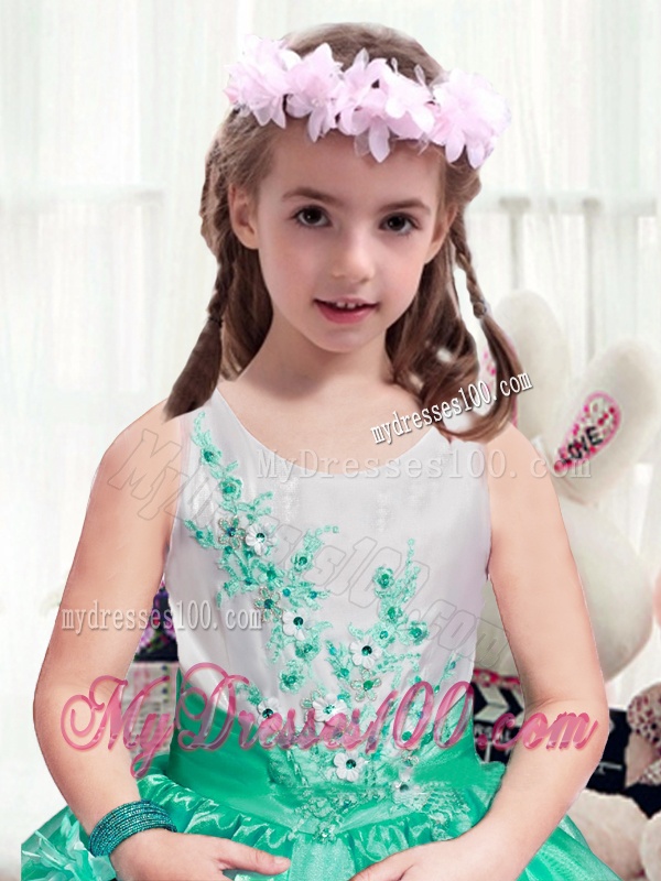 Modest Scoop Mini Quinceanera Dresses with Appliques