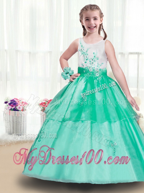 Modest Scoop Mini Quinceanera Dresses with Appliques
