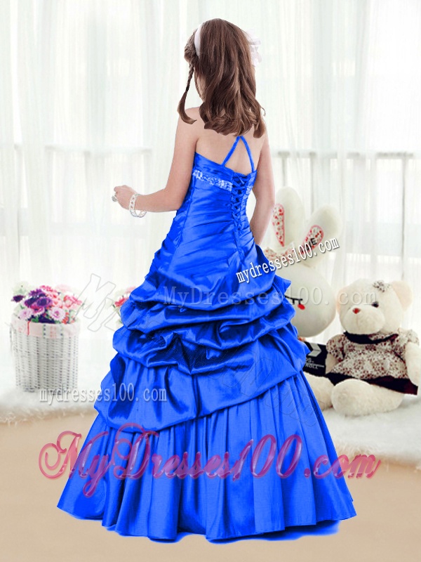 Perfect A Line Halter Top Little Girl Pageant Dresses with Beading