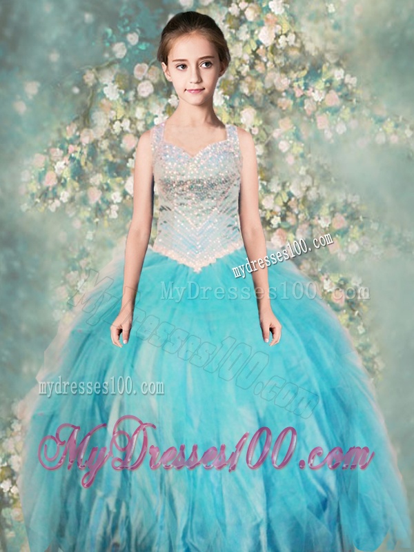 Perfect Straps Ball Gown Little Girl Pageant Dresses with Beading
