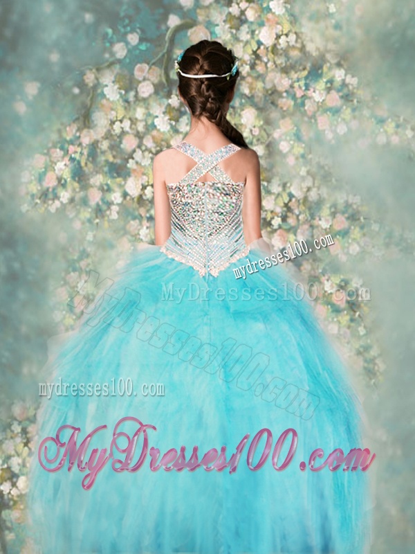 Perfect Straps Ball Gown Little Girl Pageant Dresses with Beading