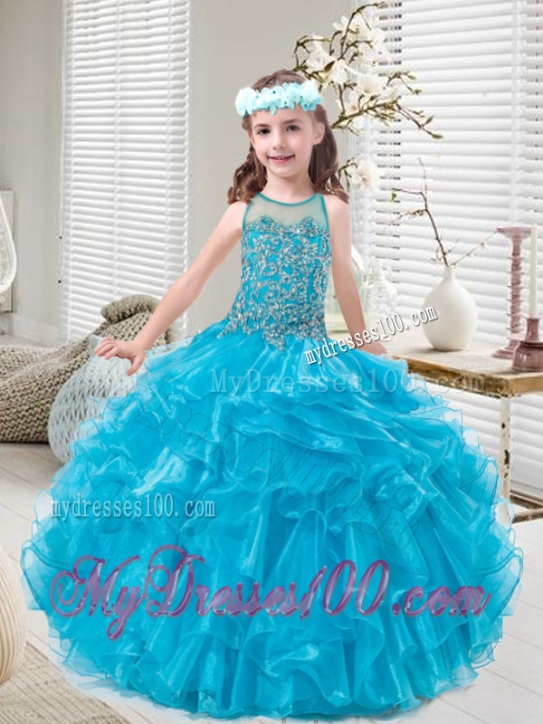 Pretty Beaded and Ruffles Little Girl Pageant Dresses for 2016