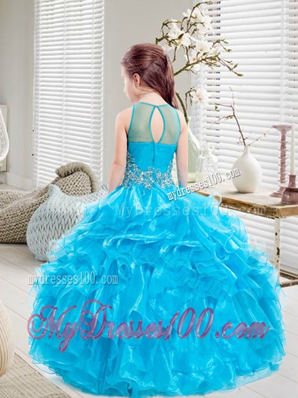 Pretty Beaded and Ruffles Little Girl Pageant Dresses for 2016