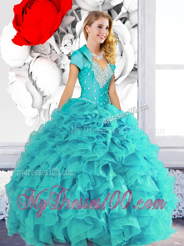 2016 Luxurious Sweetheart Quinceanera Dresses with Beading and Ruffles
