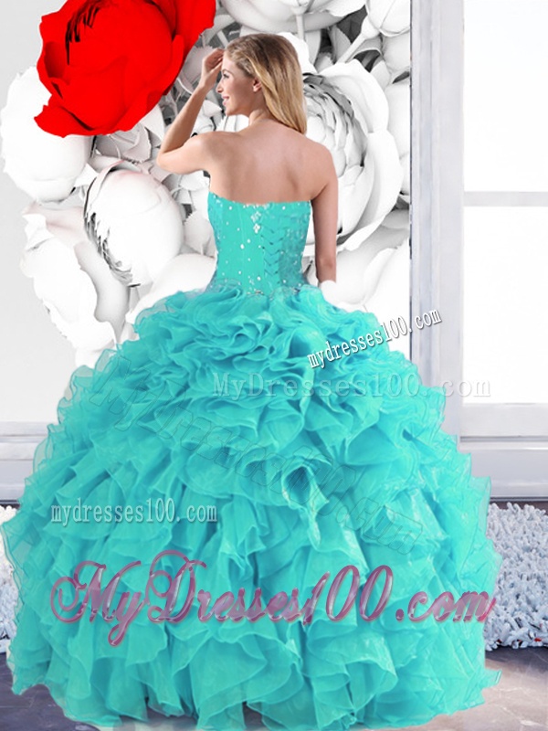 2016 Luxurious Sweetheart Quinceanera Dresses with Beading and Ruffles