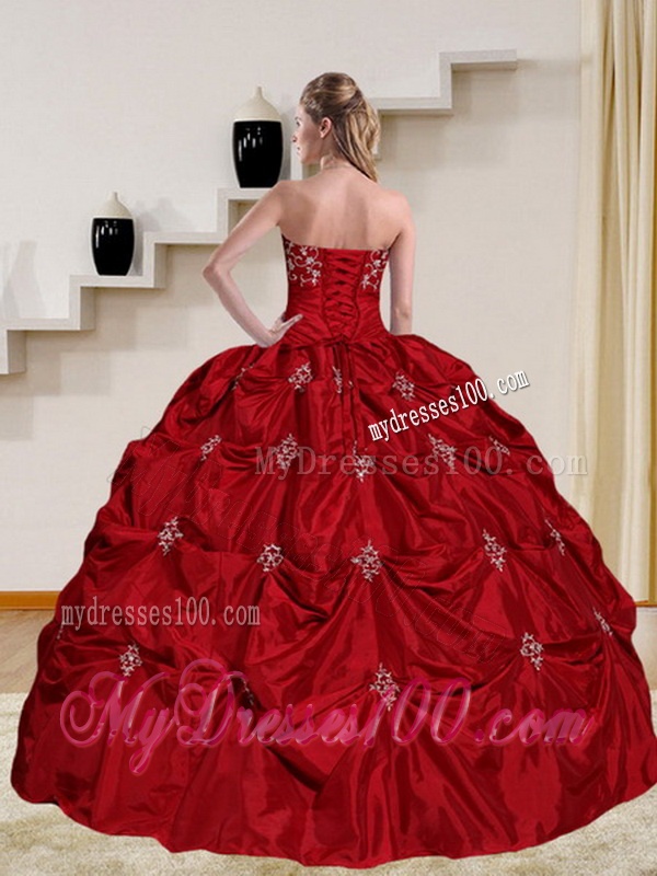 2016 Pretty Strapless Quinceanera Dress with Embroidery and Pick Ups