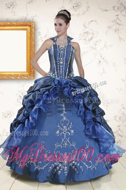 Classical Sweetheart Navy Blue Quinceanera Dresses with Beading