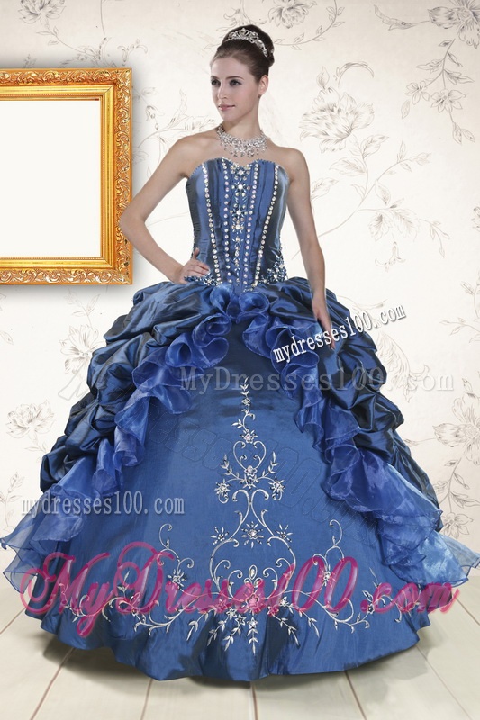 Classical Sweetheart Navy Blue Quinceanera Dresses with Beading