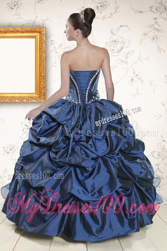 Classical Sweetheart Navy Blue Quinceanera Dresses with Beading