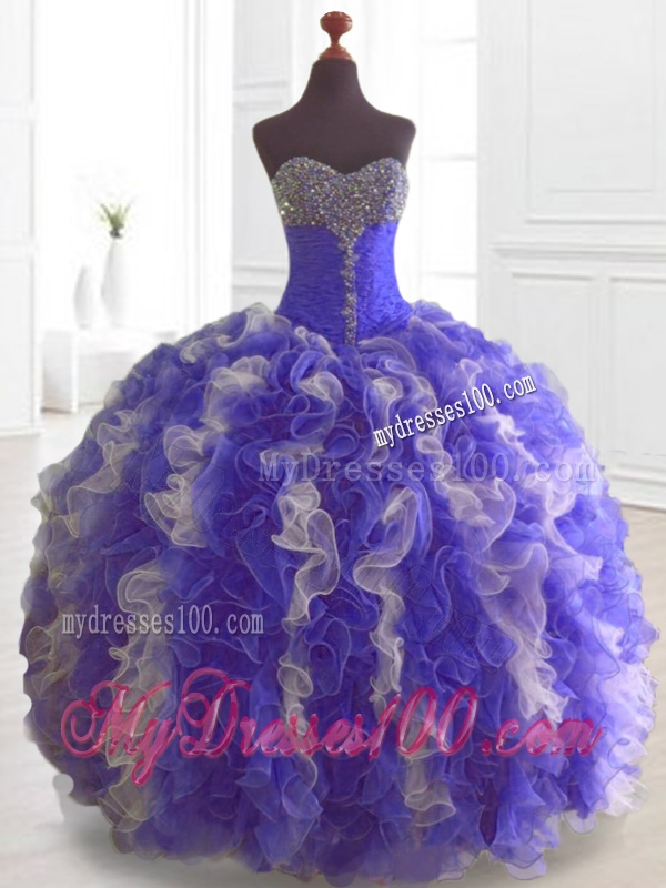 Low Price Beading and Ruffles Quinceanera Dresses in Multi Color