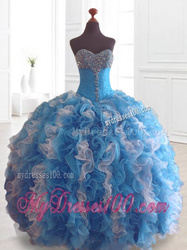 Low Price Beading and Ruffles Quinceanera Dresses in Multi Color