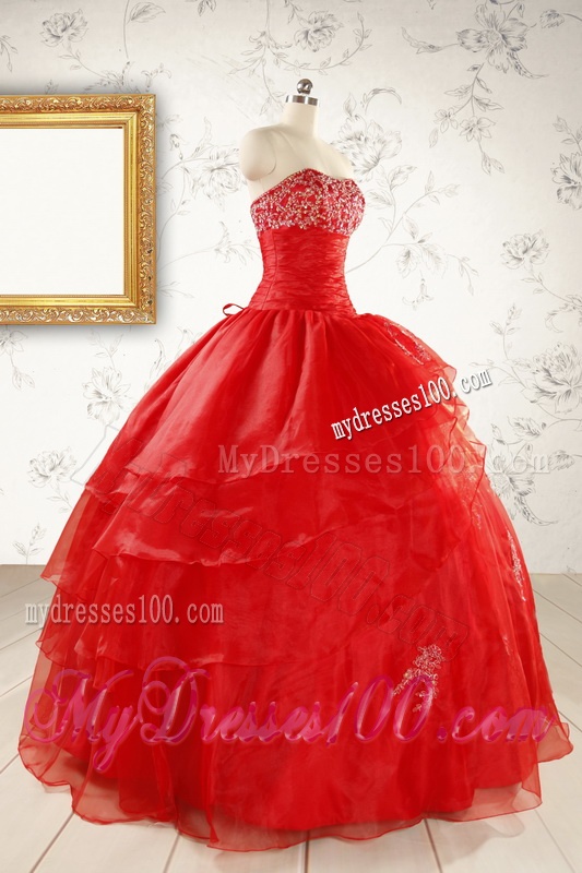 Most Popular Strapless Beaded Quinceanera Dresses for 2016