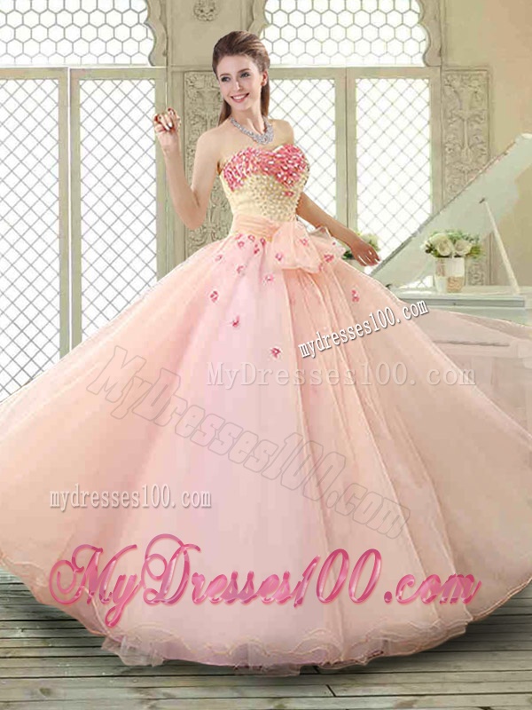 Popular Sweetheart Beading Quinceanera Dresses with Bowknot and Appliques