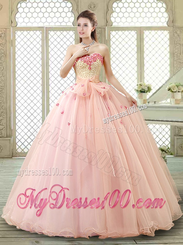 Popular Sweetheart Beading Quinceanera Dresses with Bowknot and Appliques