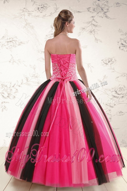 Unique Multi-color Sweet 15 Dresses with Beading for 2016