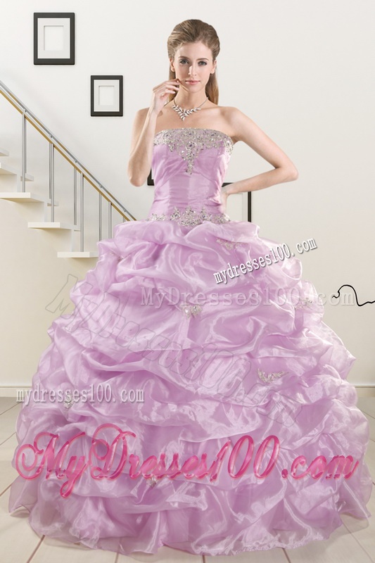 2016 Pretty Appliques and Ruffles Quinceanera Dresses in Lilac
