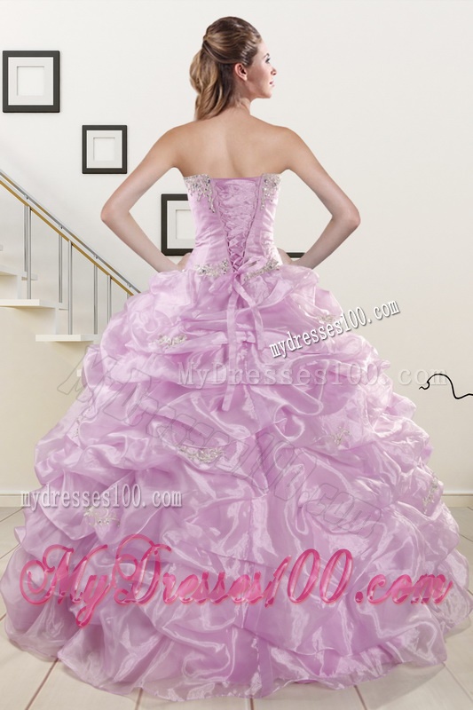 2016 Pretty Appliques and Ruffles Quinceanera Dresses in Lilac