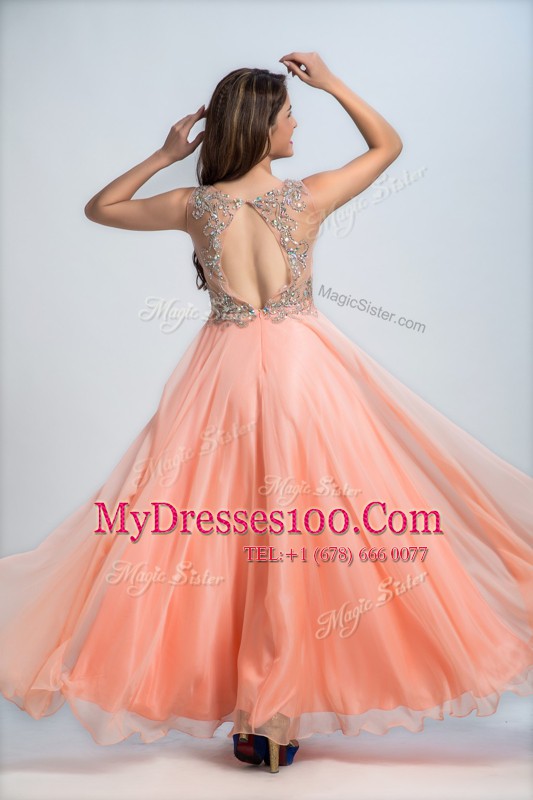 Sleeveless Beading Backless