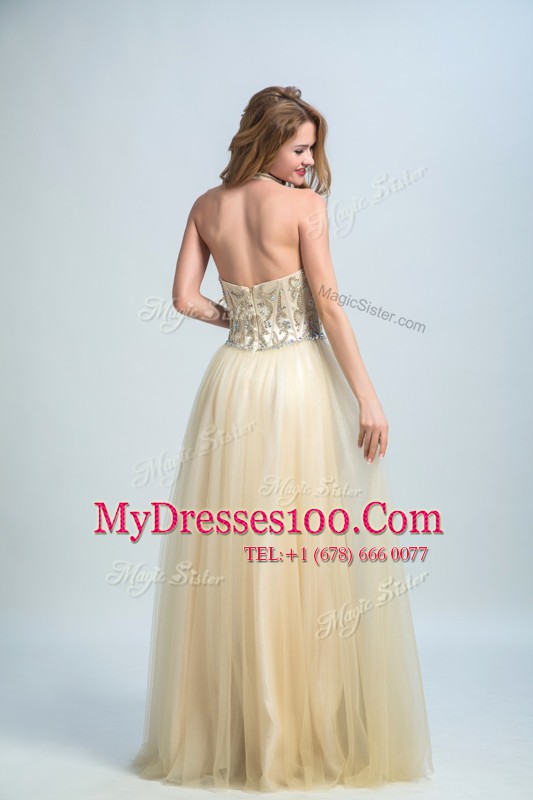 Exceptional Champagne Sleeveless Chiffon Zipper Homecoming Dress for Prom