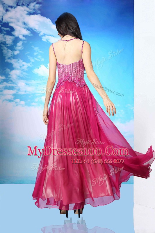 Scoop Sleeveless Side Zipper Floor Length Beading Mother Of The Bride Dress