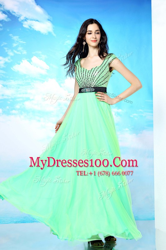 Lovely Beading Multi-color Backless Sleeveless Floor Length
