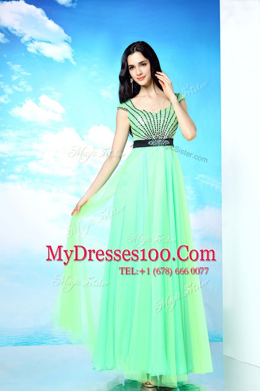 Lovely Beading Multi-color Backless Sleeveless Floor Length