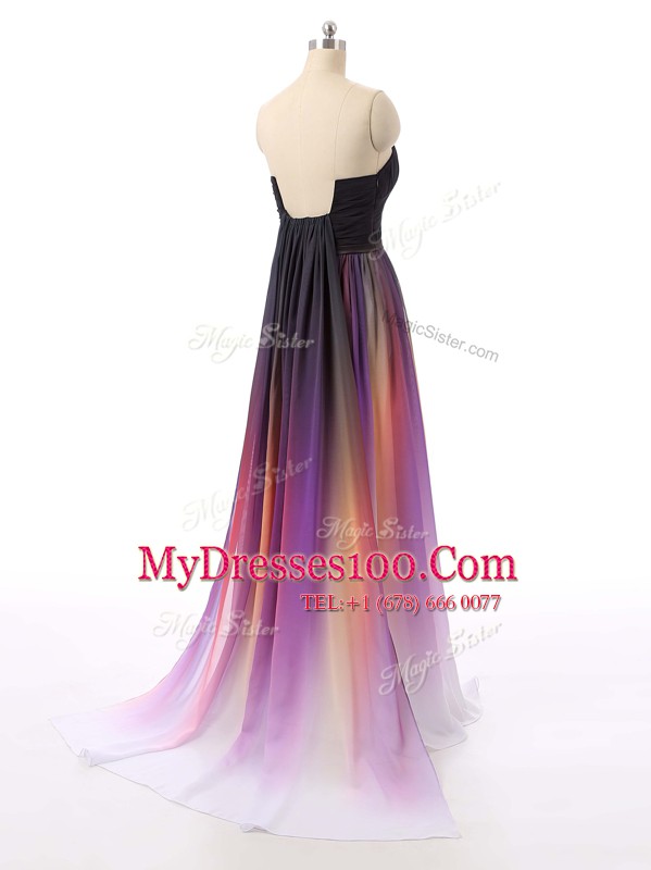 Glamorous Multi-color Sleeveless Ruching Zipper Party Dress Wholesale