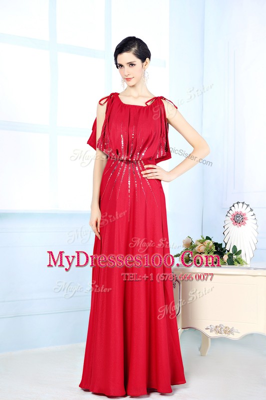 Excellent Column/Sheath Mother Of The Bride Dress Red Scoop Satin Sleeveless Floor Length Side Zipper