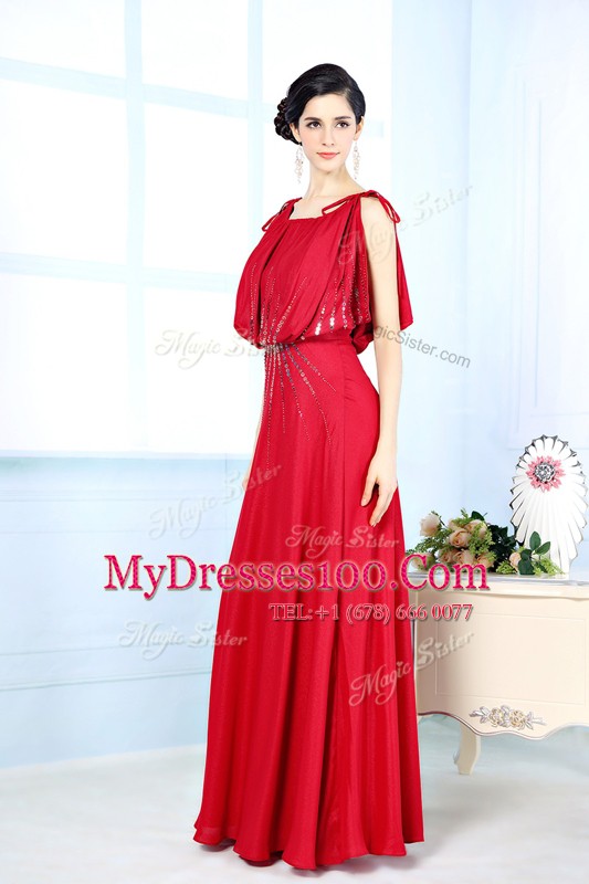 Excellent Column/Sheath Mother Of The Bride Dress Red Scoop Satin Sleeveless Floor Length Side Zipper