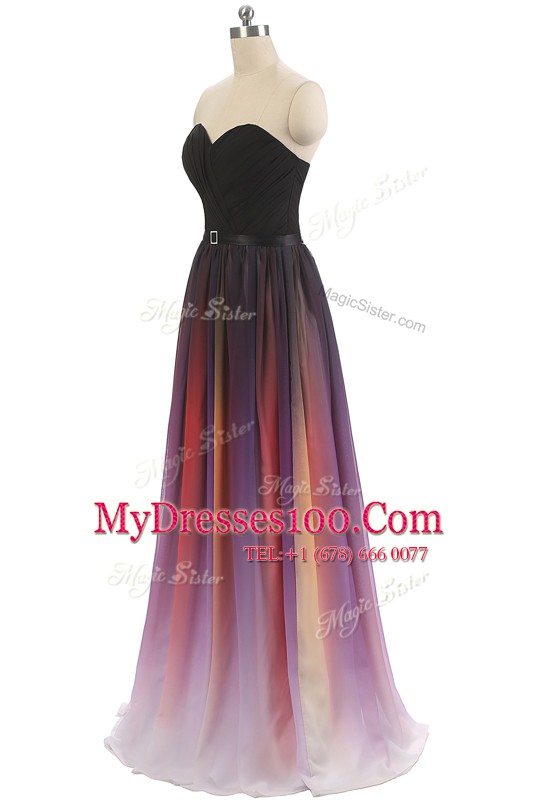 Floor Length Multi-color Homecoming Dress Sweetheart Sleeveless Lace Up