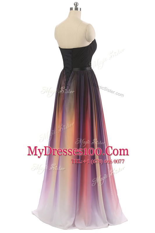 Floor Length Multi-color Homecoming Dress Sweetheart Sleeveless Lace Up