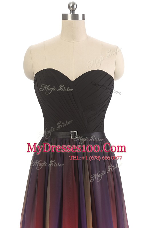Floor Length Multi-color Homecoming Dress Sweetheart Sleeveless Lace Up