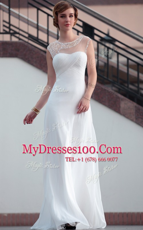 Dynamic Bateau Sleeveless Satin Homecoming Dress Beading and Lace Zipper