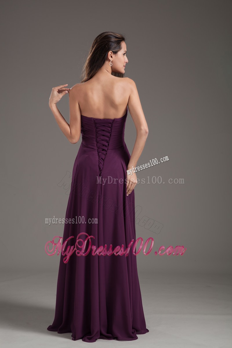 2013 Popular Sweetheart Empire Dark Purple Ruched Prom Gown