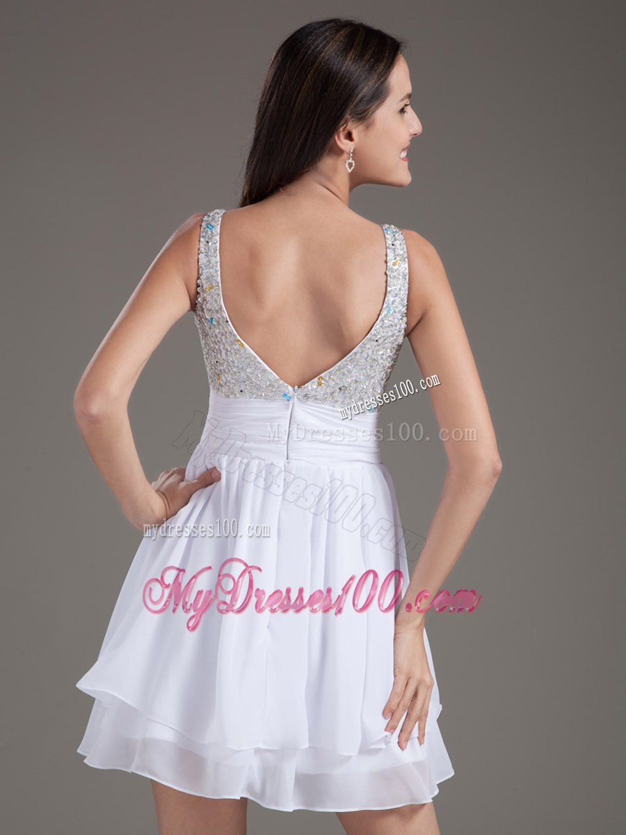 2013 Perfect A-Line Short White Prom Dress with Beaded Bust