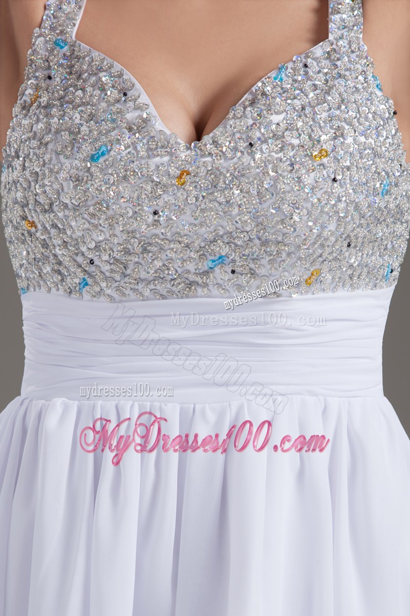 2013 Perfect A-Line Short White Prom Dress with Beaded Bust