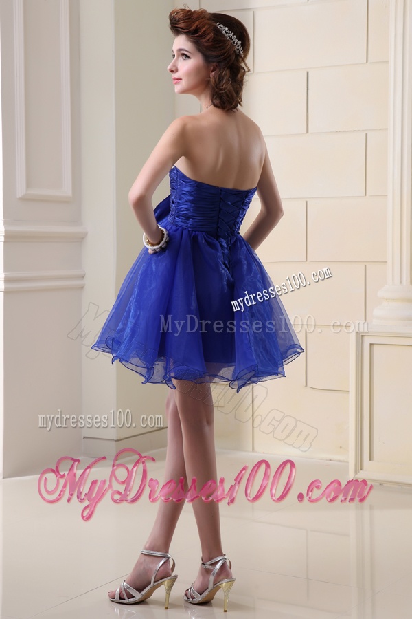 A-line Organza Sweatheart Peacock Blue Evening Dress with Beading and Ruching
