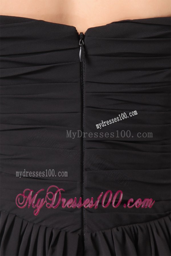 Black Sweetheart Beading and Ruching Empire Evening Dress