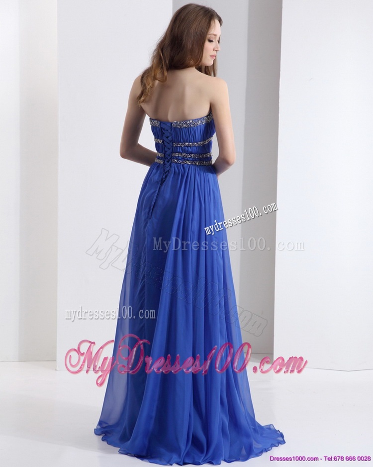 Delicate 2016 Strapless Evening Dress with Ruching and Beading