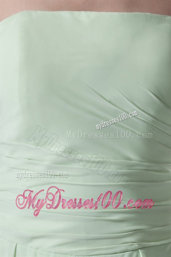 Elegant Empire Strapless Green Court Train Ruching Evening Dress
