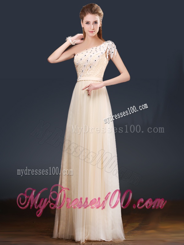Elegant One Shoulder Evening Dresses with Appliques and Beading