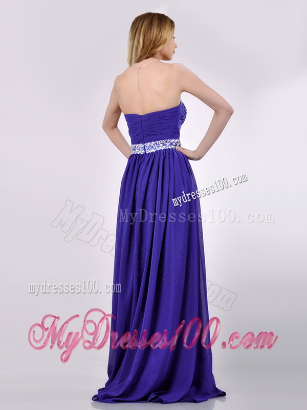 Empire Strapless Beaded Purple Long Evening Dress for Evening