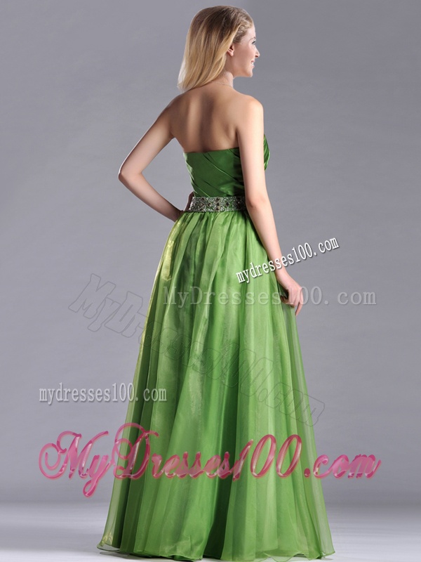 Exclusive Strapless Beaded Decorated Waist Evening Dress with Side Zipper